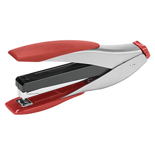 Swingline Stapler, SmartTouch Desktop Stapler, Reduced Effort, 25 Sheets, Full Strip, Silver/Red (S7066526)