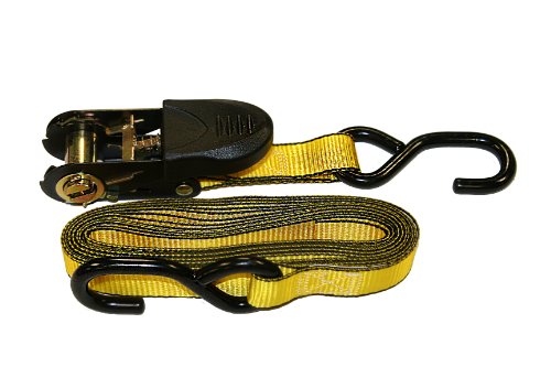 Everest Premium Ratchet Tie Down – 4 PK – 1 IN – 10 FT – 300 LBS Working Load – 900 LBS Break Strength – Cambuckle Alternative – Cargo Straps Perfect for Moving Appliances, Lawn Equipment and Motorcycles