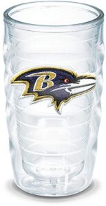 tervis made in usa double walled nfl baltimore ravens insulated tumbler cup keeps drinks cold & hot, 10oz wavy - no lid, primary logo