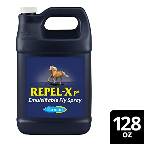 Farnam Repel-XPe Emulsifiable Horse Fly Spray, Liquid Concentrate, Mix with Water, 128 Ounces, One Gallon