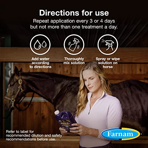 Farnam Repel-XPe Emulsifiable Horse Fly Spray, Liquid Concentrate, Mix with Water, 128 Ounces, One Gallon