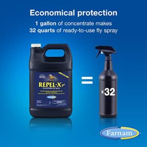 Farnam Repel-XPe Emulsifiable Horse Fly Spray, Liquid Concentrate, Mix with Water, 128 Ounces, One Gallon