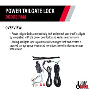 Pop & Lock – Power Tailgate Lock for Dodge Ram 1500 Fits Models 2010 to 2015, Dodge Ram2500 & Dodge Ram 3500 Fits Models 2010 to 2015 (PL8350)