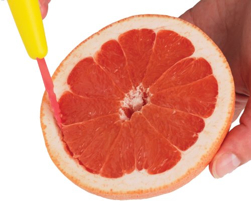 Norpro Nonstick Squirtless Grapefruit Knife, 8.75 inch, yellow and red