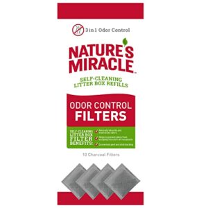 nature’s miracle odor control filters 10 count, refills for self-cleaning litter boxes