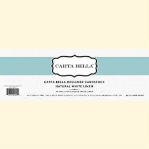carta bella paper company linen cardstock, 80 lb, natural/white