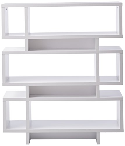 Monarch Specialties 2532 Bookshelf, Bookcase, Etagere, 4 Tier, 55" H, Office, Bedroom, Laminate, White, Contemporary, Modern Bookcase-55 Style, 47.25" L x 12" W x 54.75" H