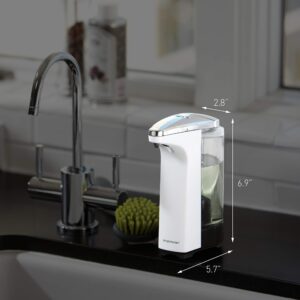 simplehuman 8 oz. Touch-Free Sensor Liquid Soap Pump Dispenser with Soap Sample, Brushed Nickel