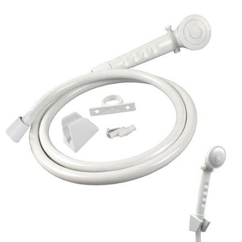 White RV/Mobile Home Handheld Hand Shower Head & Hose - 60-in. Long