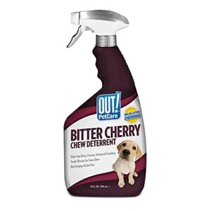 out! petcare bitter cherry chew deterrent | deterrent for puppy training to discourage licking and chewing | 32 oz