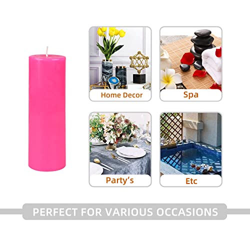 Zest Candle Pillar Candle, 2 by 6-Inch, Hot Pink