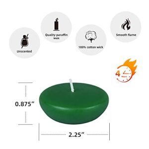 Zest Candle 24-Piece Floating Candles, 2.25-Inch, Hunter Green