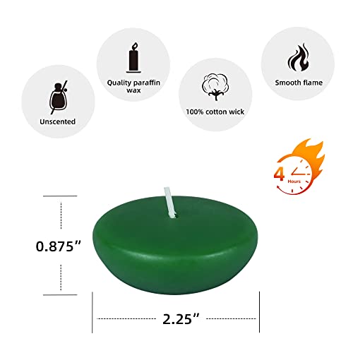 Zest Candle 24-Piece Floating Candles, 2.25-Inch, Hunter Green