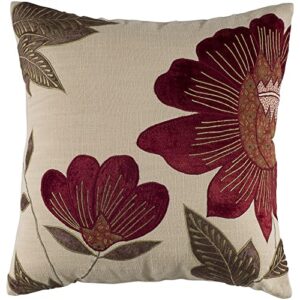 rizzy home red floral throw pillow