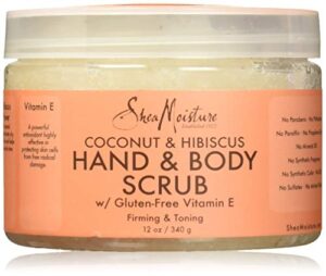 shea moisture sheamoisture coconut & hibiscus hand & body scrub, 12 oz