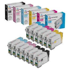 ld products remanufactured ink cartridge replacement for epson 98 & 99 high yield (3 black 2 cyan 2 magenta 2 yellow 2 light cyan 2 light magenta 13-pack) for artisan 700, 710, 725, 730, 810, 835, 837