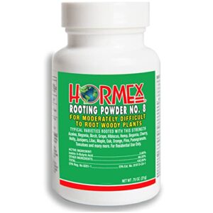 hormex rooting powder #8 - rooting hormone for moderately difficult to root plants - fast & easy way to clone plants from cuttings - stronger, healthier roots using cloning powder - 0.8 iba