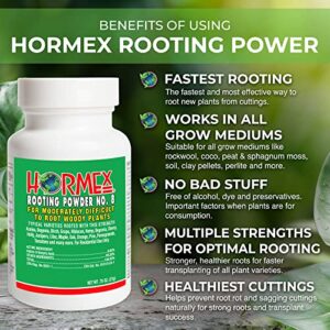 Hormex Rooting Powder #8 - Rooting Hormone for Moderately Difficult to Root Plants - Fast & Easy Way to Clone Plants from Cuttings - Stronger, Healthier Roots Using Cloning Powder - 0.8 IBA