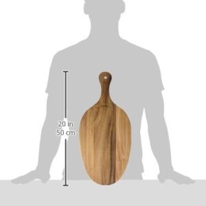 Lipper International Acacia Wood Oblong-Shape Paddle Board for Serving, 8-3/4" x 19-1/4" x 3/8"