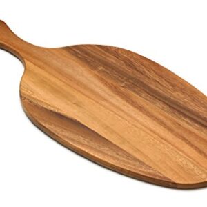 Lipper International Acacia Wood Oblong-Shape Paddle Board for Serving, 8-3/4" x 19-1/4" x 3/8"