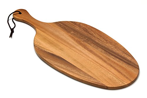 Lipper International Acacia Wood Oblong-Shape Paddle Board for Serving, 8-3/4" x 19-1/4" x 3/8"