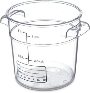 carlisle foodservice products 1076107 storplus polycarbonate round container, 1 quart capacity, clear (case of 12)