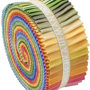 Robert Kaufman KONA COTTON SOLIDS NEW DUSTY Roll Up 2.5" Fabric Strips Jelly Roll RU-229-41