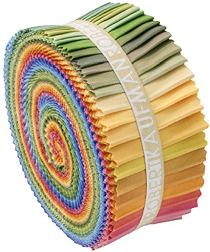 Robert Kaufman KONA COTTON SOLIDS NEW DUSTY Roll Up 2.5" Fabric Strips Jelly Roll RU-229-41