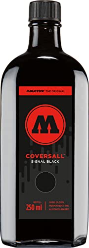 MOLOTOW Cocktail CoversAll Permanent Ink Refill, Refill 760.000 (Sold Separately), 250ml Bottle, Signal Black, 1 Each (691.760)