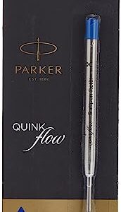 Parker Ball Point Pen Refills, Fine Point, Blue Ink, Pack of 6