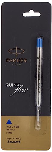 Parker Ball Point Pen Refills, Fine Point, Blue Ink, Pack of 6