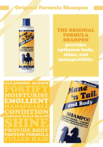 Mane 'n Tail & Body Shampoo for Shiny & MANAGEABLE Hair 12 oz For Horses and Humans