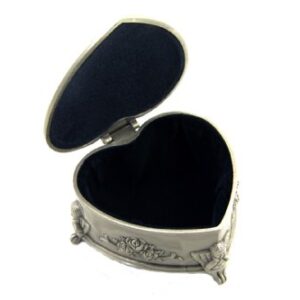 Claddagh Celtic Jewelry Box Heart-Shaped Pewter Made in Ireland