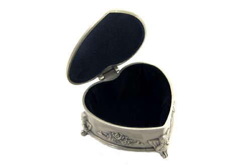 Claddagh Celtic Jewelry Box Heart-Shaped Pewter Made in Ireland