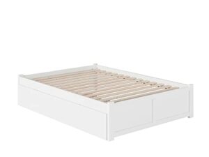 atlantic furniture ar8032012 concord platform bed with twin size urban trundle, full, white