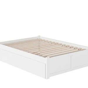 Atlantic Furniture AR8032012 Concord Platform Bed with Twin Size Urban Trundle, Full, White