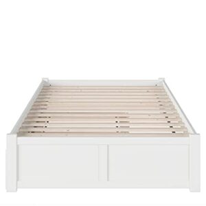 Atlantic Furniture AR8032012 Concord Platform Bed with Twin Size Urban Trundle, Full, White