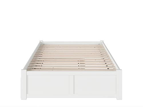 Atlantic Furniture AR8032012 Concord Platform Bed with Twin Size Urban Trundle, Full, White