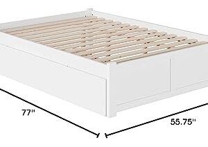 Atlantic Furniture AR8032012 Concord Platform Bed with Twin Size Urban Trundle, Full, White