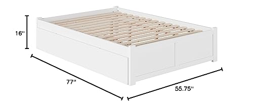 Atlantic Furniture AR8032012 Concord Platform Bed with Twin Size Urban Trundle, Full, White