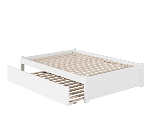 Atlantic Furniture AR8032012 Concord Platform Bed with Twin Size Urban Trundle, Full, White