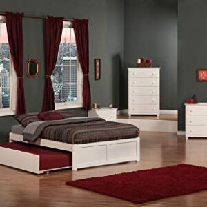 Atlantic Furniture AR8032012 Concord Platform Bed with Twin Size Urban Trundle, Full, White