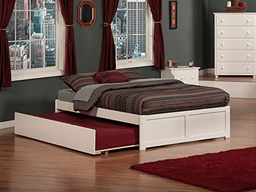 Atlantic Furniture AR8032012 Concord Platform Bed with Twin Size Urban Trundle, Full, White