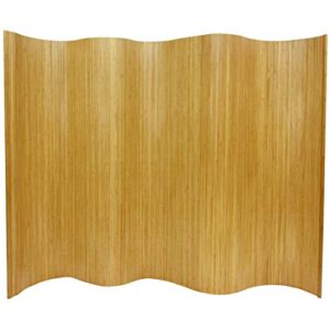 oriental furniture 6 ft. tall bamboo wave screen - natural