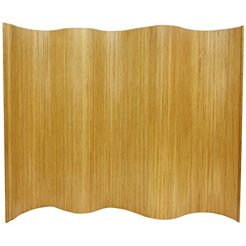 Oriental Furniture 6 ft. Tall Bamboo Wave Screen - Natural