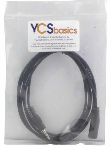 YCS basics 6 Foot 3.5mm Stereo Headphone/AUX Extension Cable Male/Female