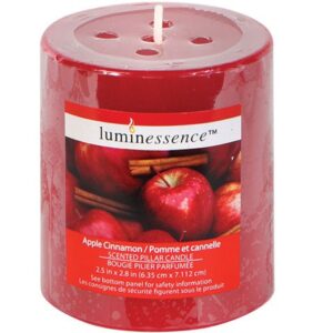 luminessence apple cinnamon scented pillar candle