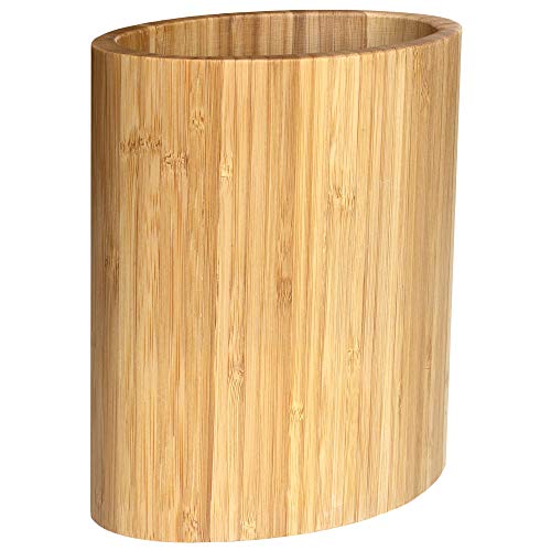 Totally Bamboo Oval Shaped Bamboo Kitchen Utensil Holder, 6" x 4" x 7"