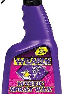 Wizards Spray Mystic Wax - Slick Finish Detailer and Glass Cleaner For Car Detailing Kit - Durable Spray Wax and Ceramic Boost - Repels Water and Protects With No Residue - 22 oz - Made in USA