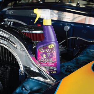 Wizards Spray Mystic Wax - Slick Finish Detailer and Glass Cleaner For Car Detailing Kit - Durable Spray Wax and Ceramic Boost - Repels Water and Protects With No Residue - 22 oz - Made in USA